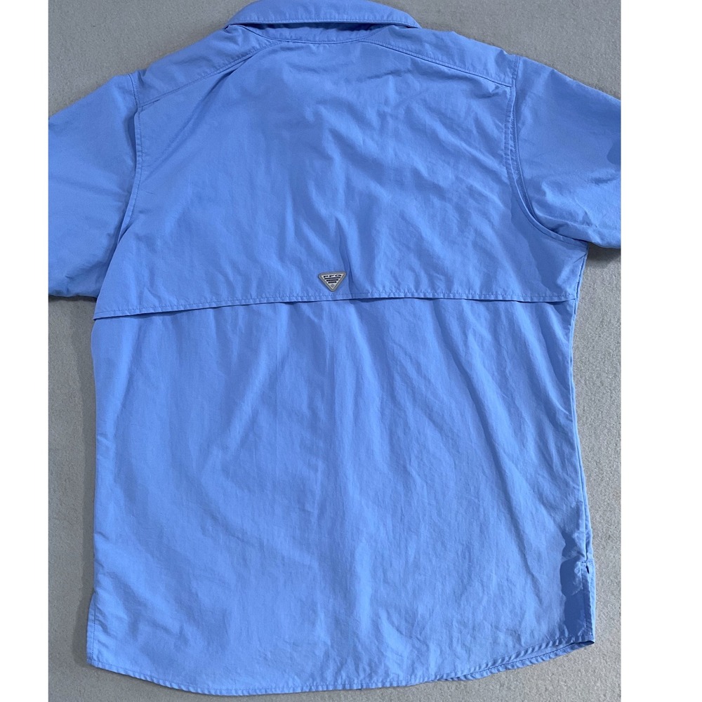 Columbia PFG Women's Small Ducks Unlimited Blue Fishing Shirt Short Sleeve - Picture 9 of 9